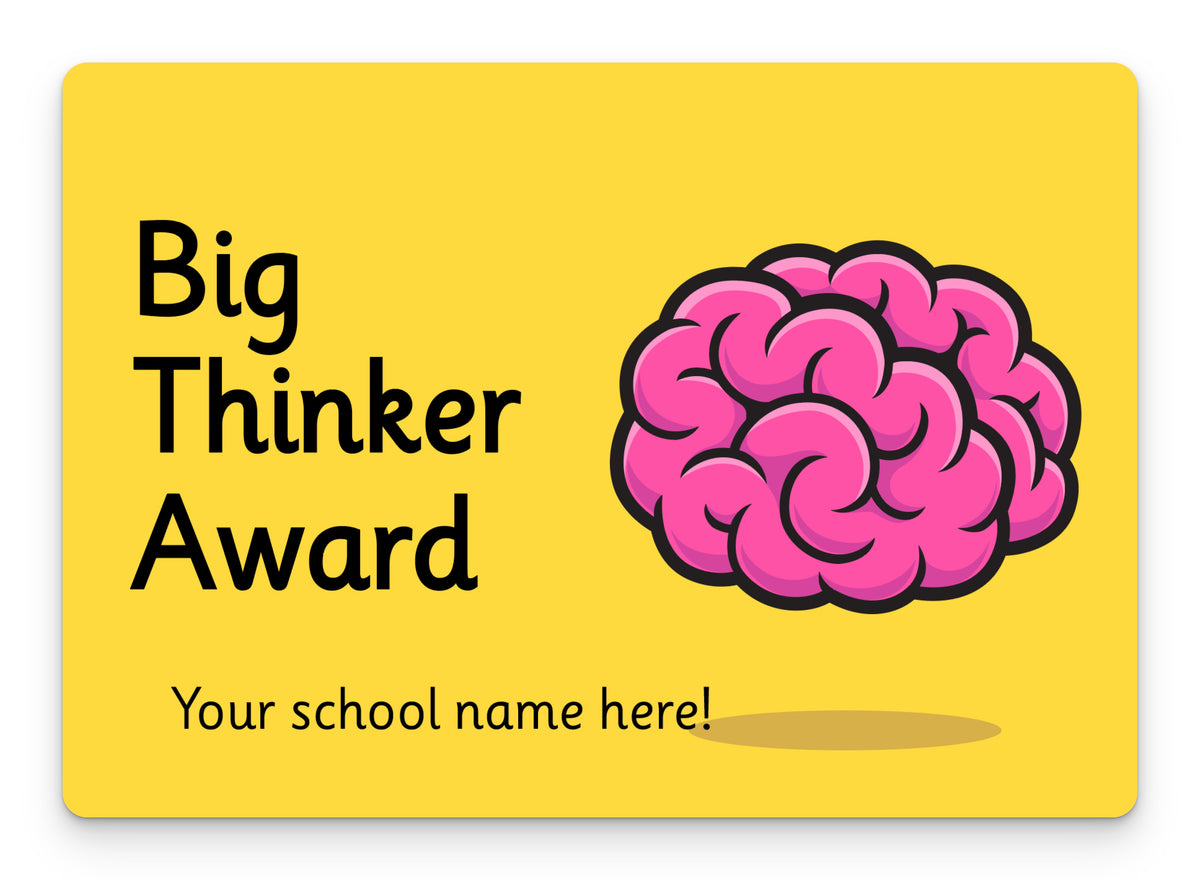 Big thinker award postcard – doodle education