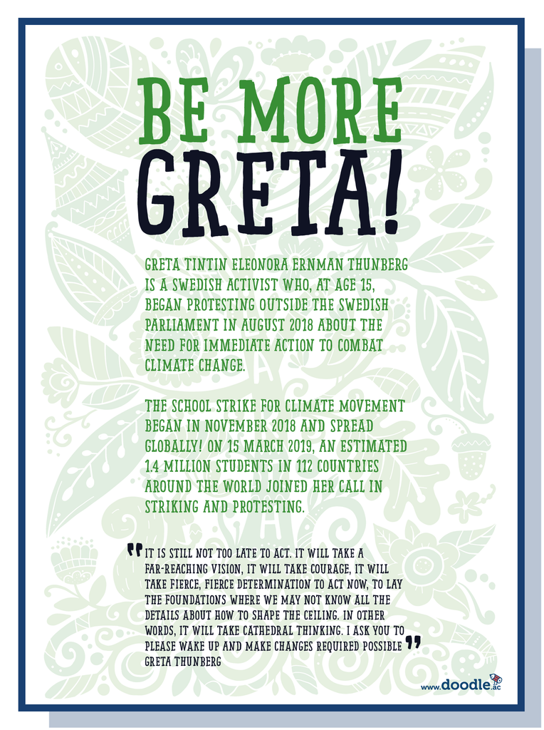 Be more Greta! - doodle education