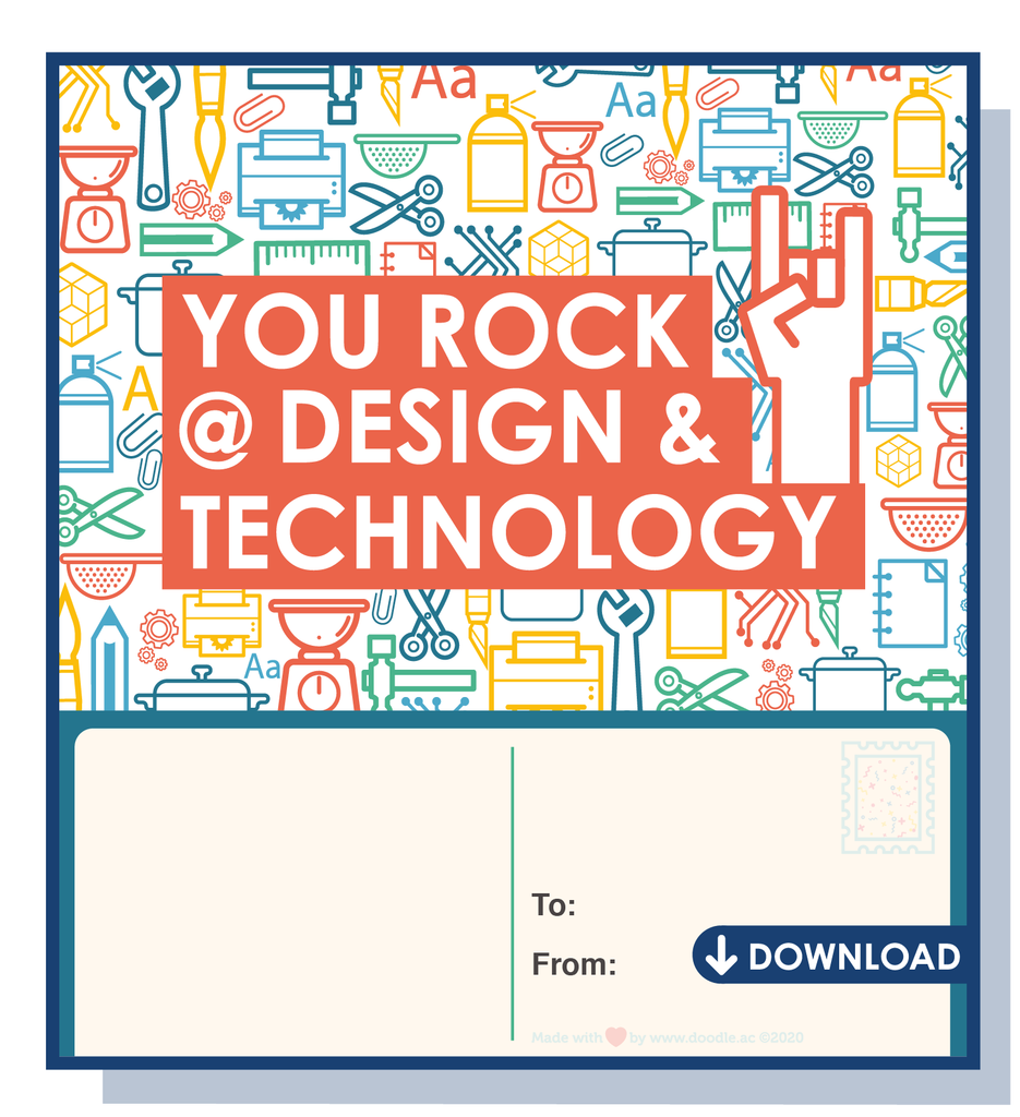 You rock @ D&Tdigital postcard - doodle education