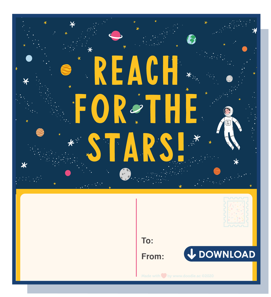 Stars digital postcard - doodle education
