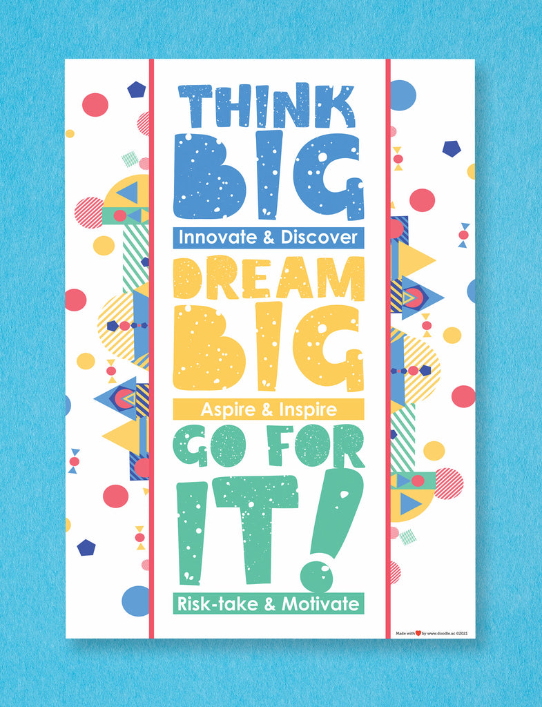 think big poster - doodle education
