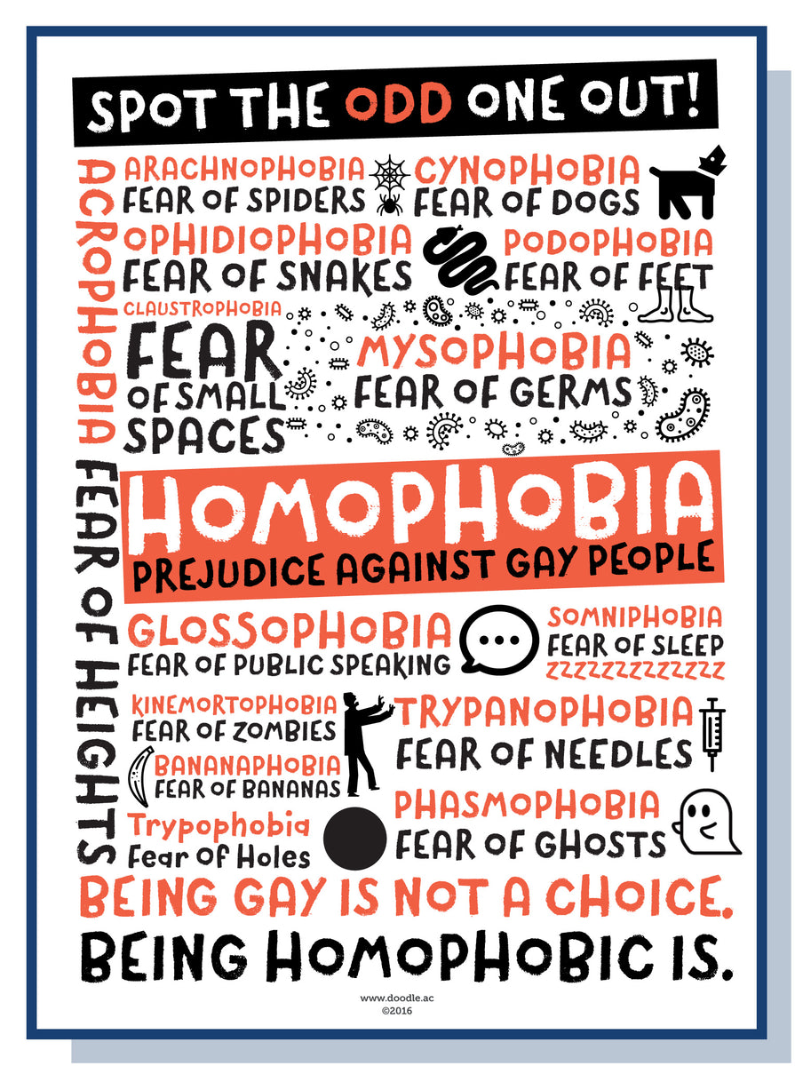 Homophobia is silly poster – doodle education