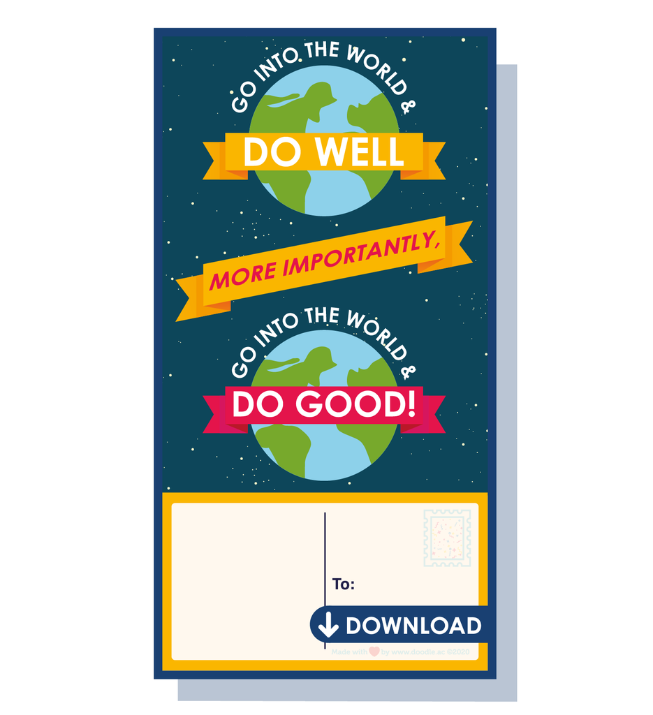Do well digital postcard - doodle education