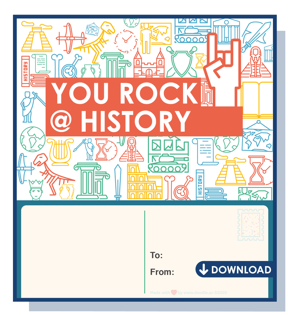 You rock @ history digital postcard - doodle education