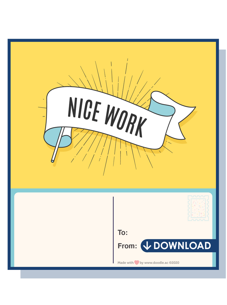 Nice work digital postcard - doodle education