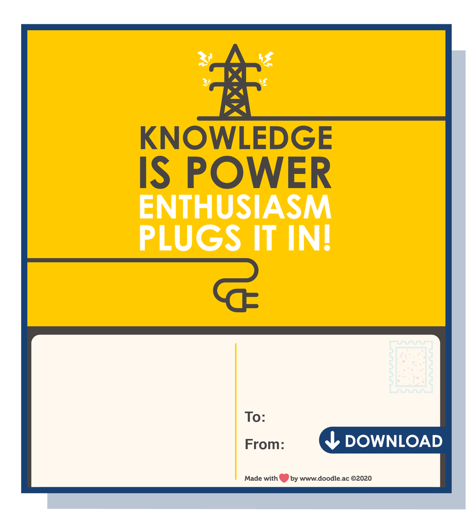 Plug it in digital postcard - doodle education