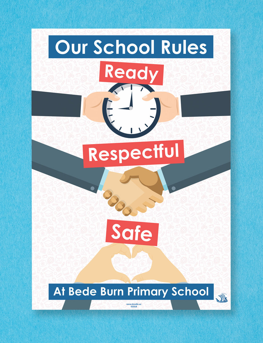 Ready, Respectful, Safe poster doodle education