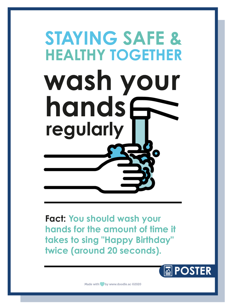 Wash your hands poster - doodle education