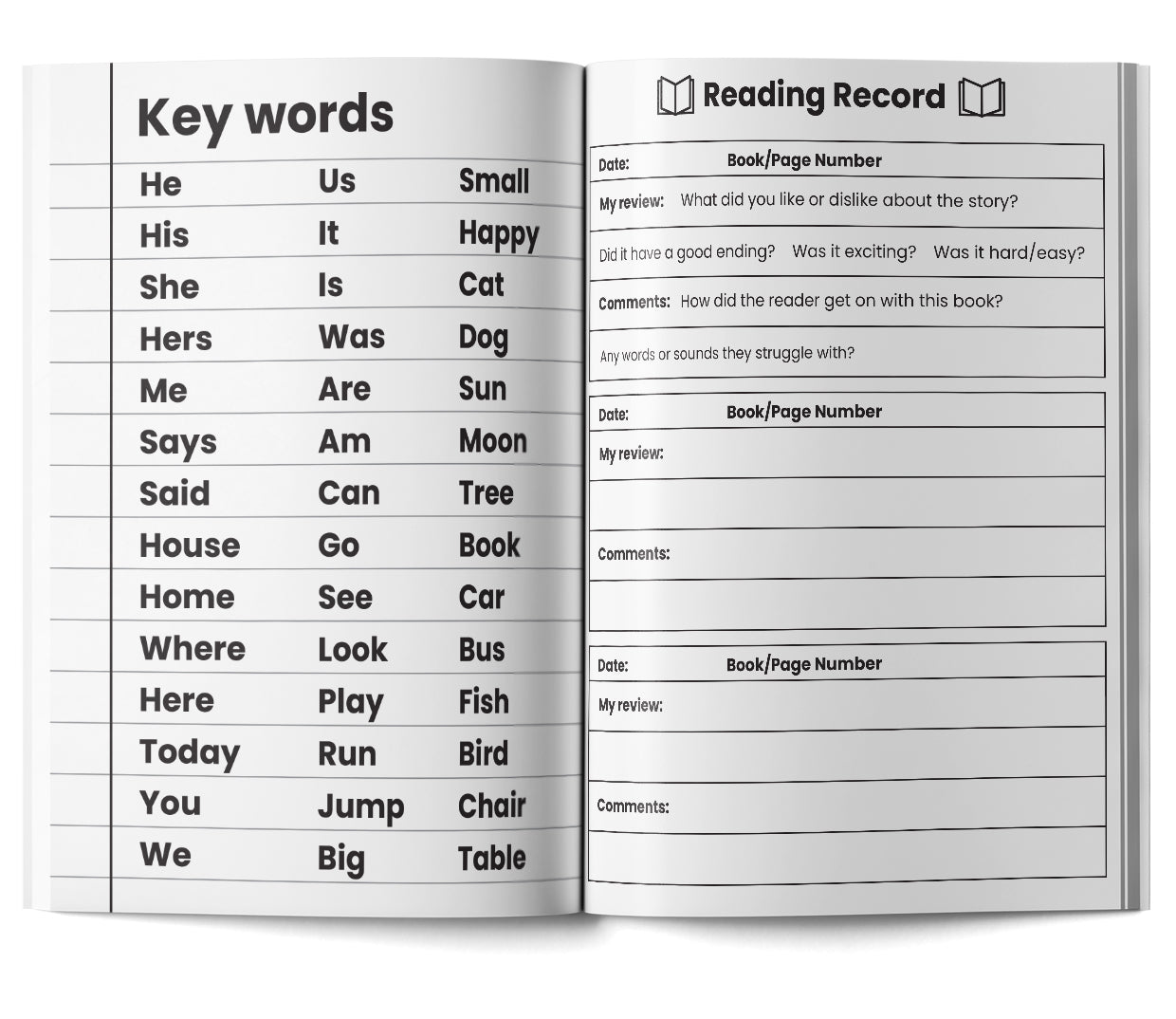 Pages Read Record Reading record – doodle education