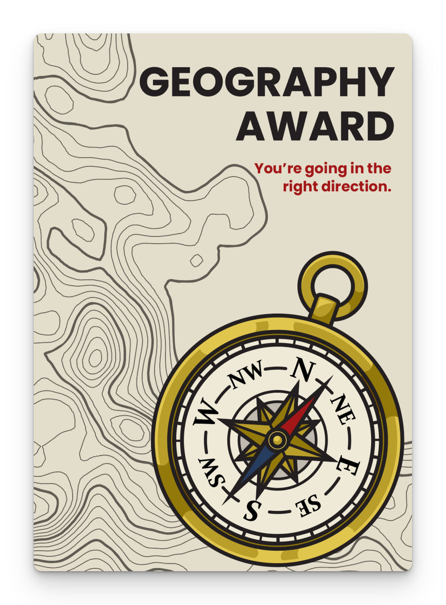 Geography award postcard – doodle education