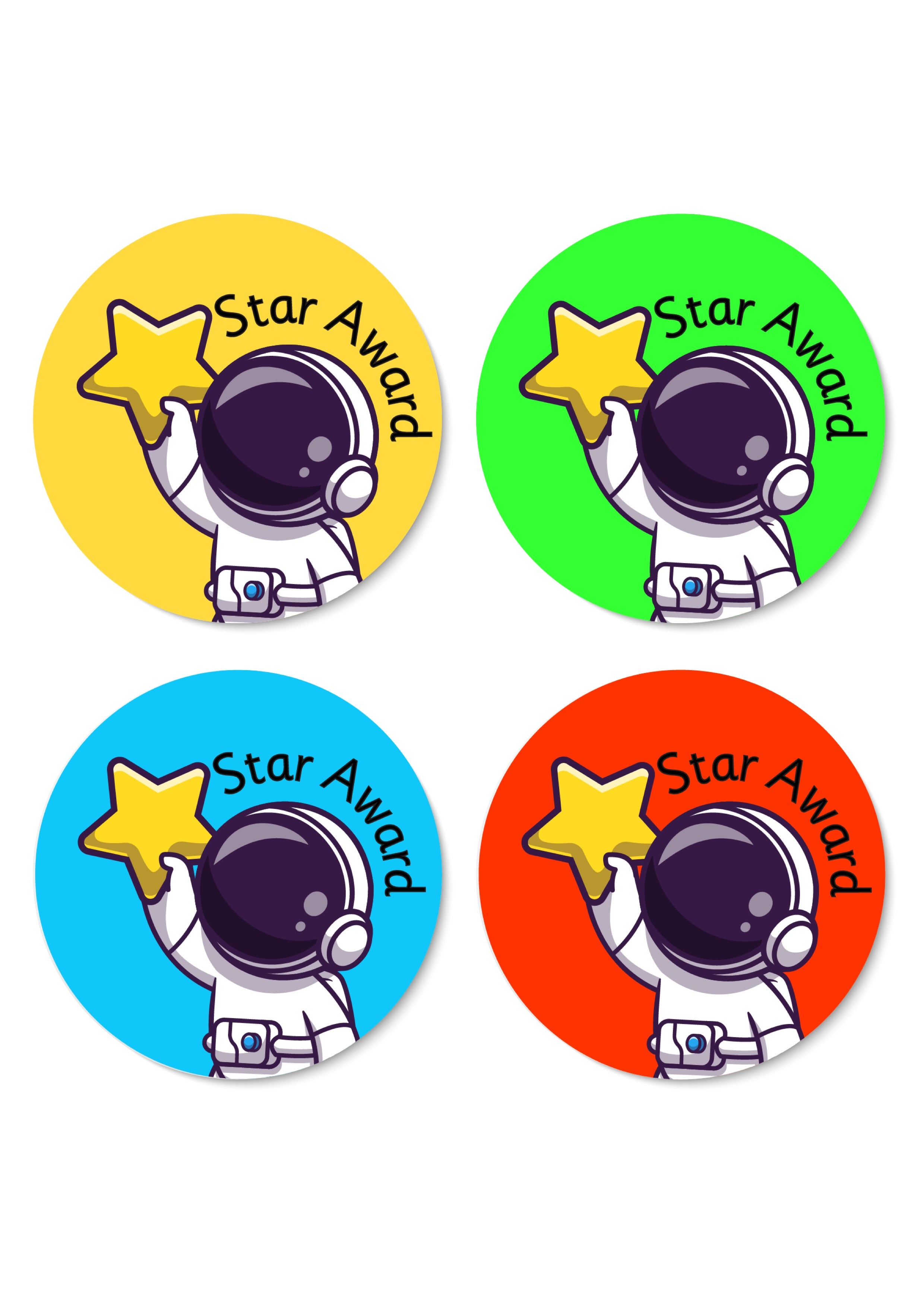 Star award astronaut 2 stickers – doodle education