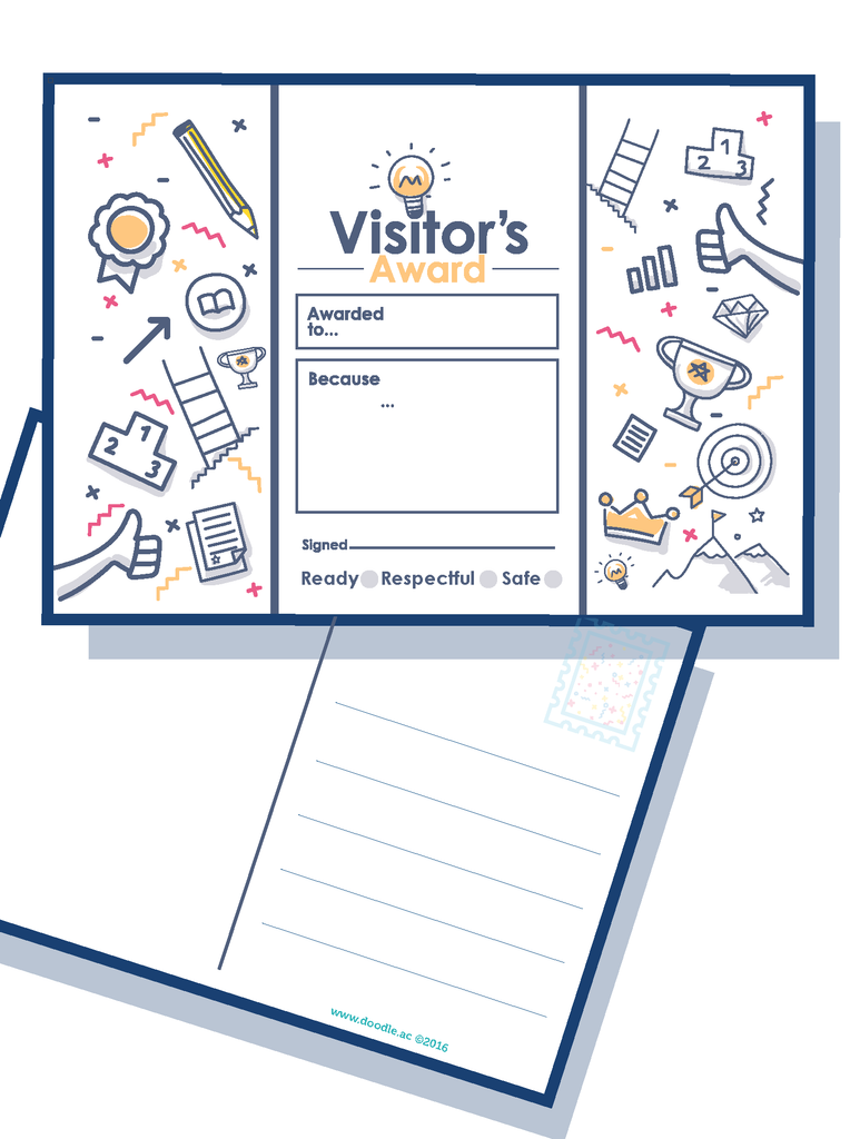 Visitor's award postcard - doodle education