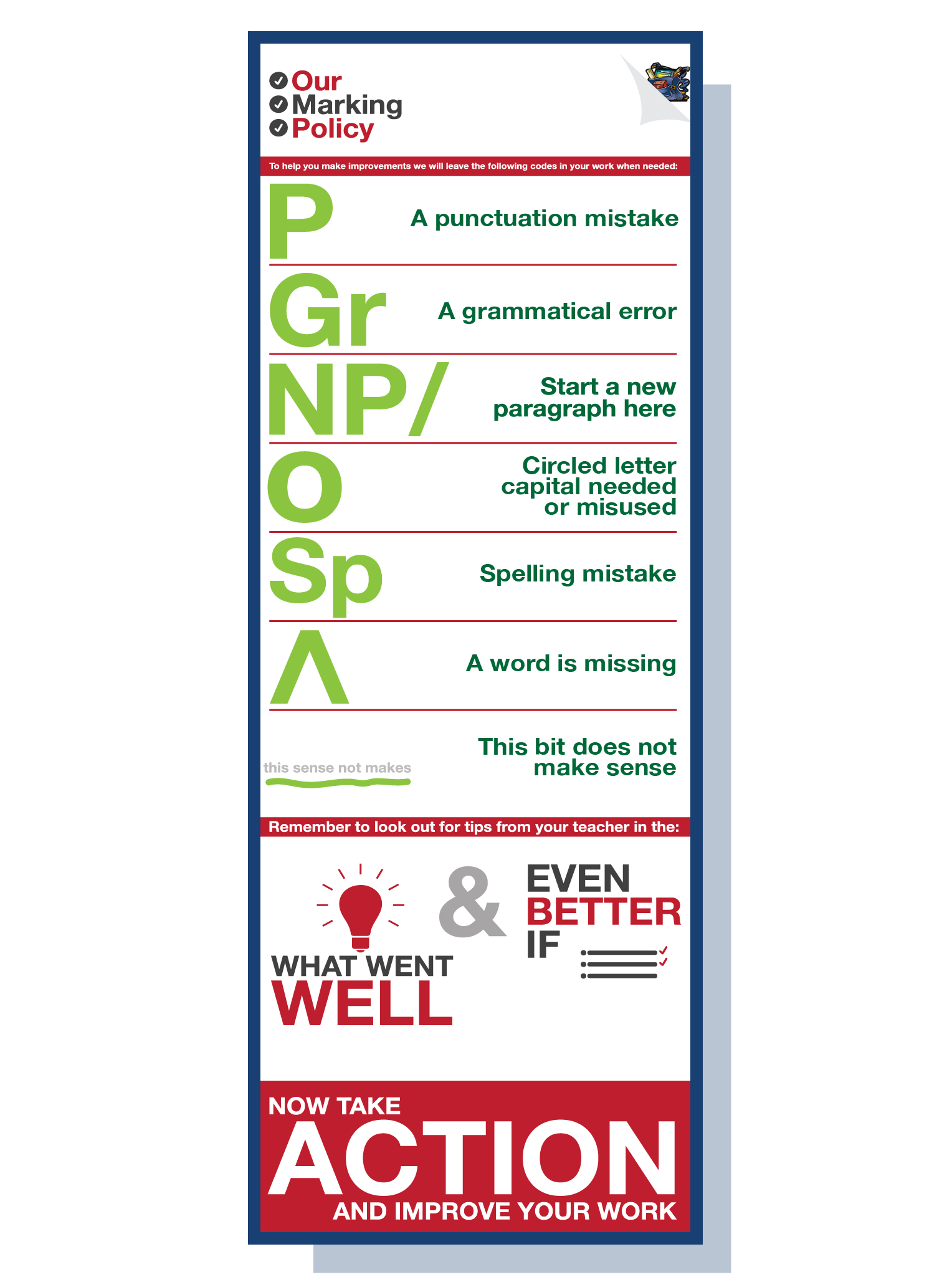 Our marking policy poster – doodle education