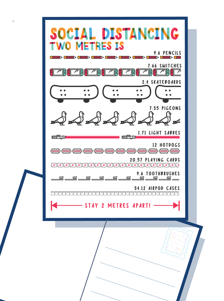 2 metres postcard - doodle education