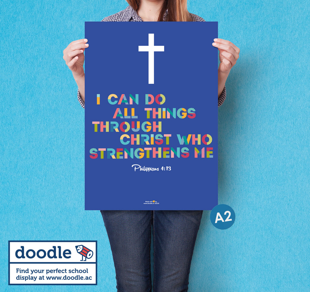 Christ strengthens me poster - doodle education
