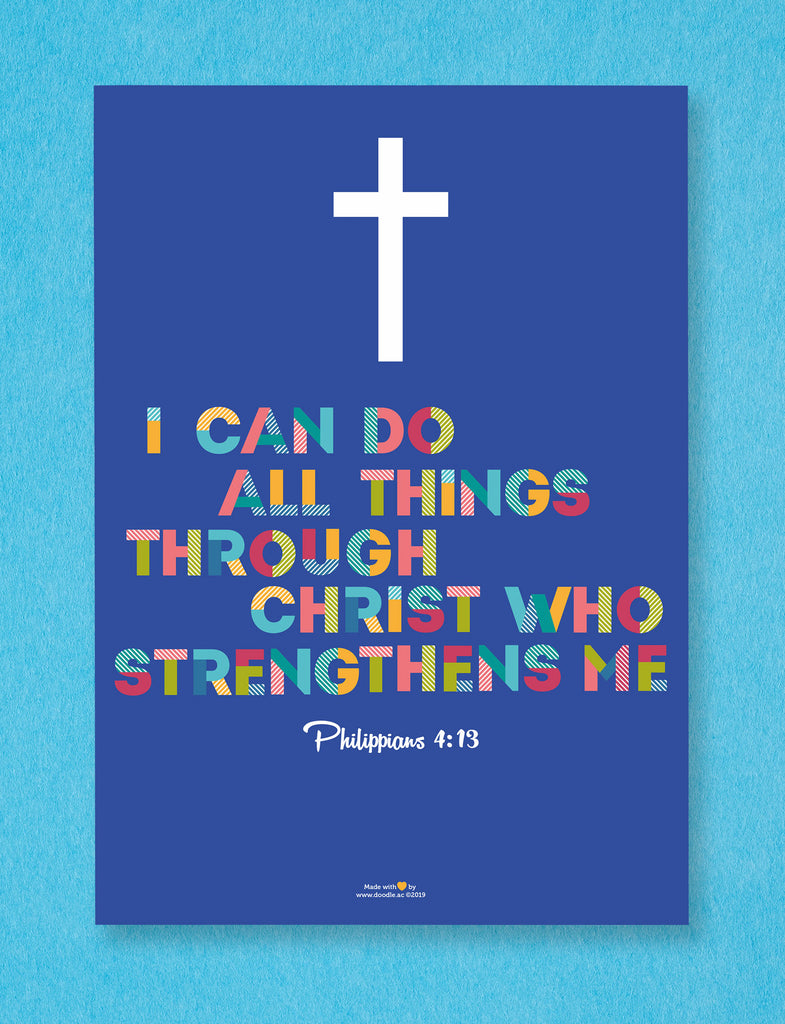Christ strengthens me poster - doodle education