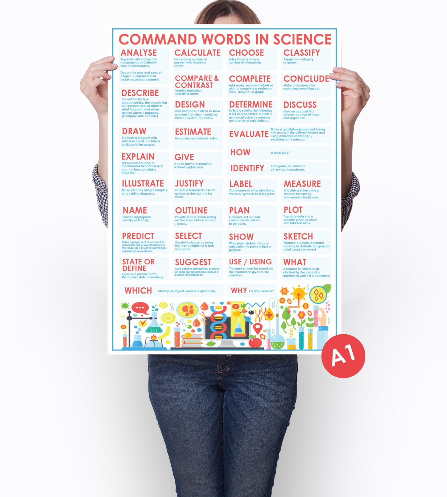 Science Command Words Table Mat Command words in science poster – doodle education