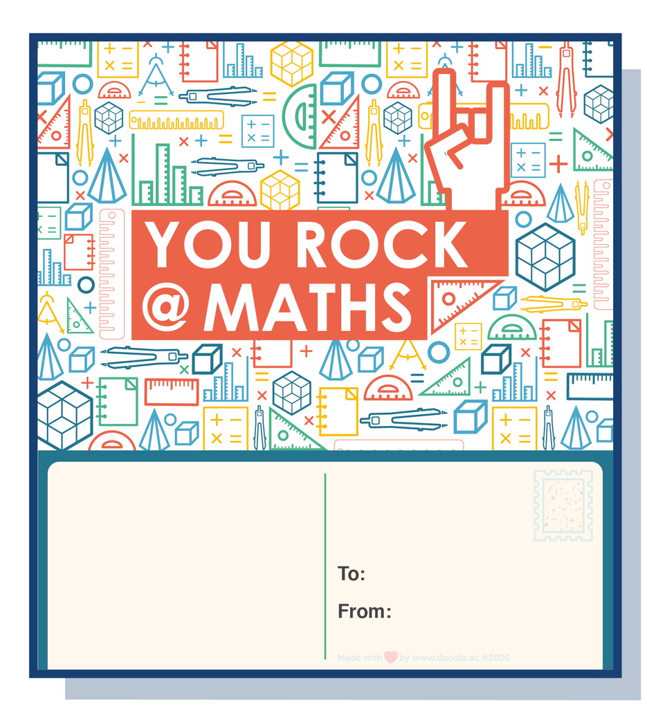 You rock @ maths digital postcard - doodle education