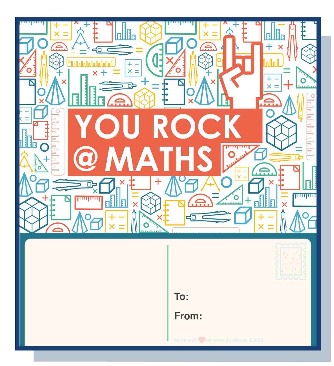 You rock @ maths digital postcard – doodle education