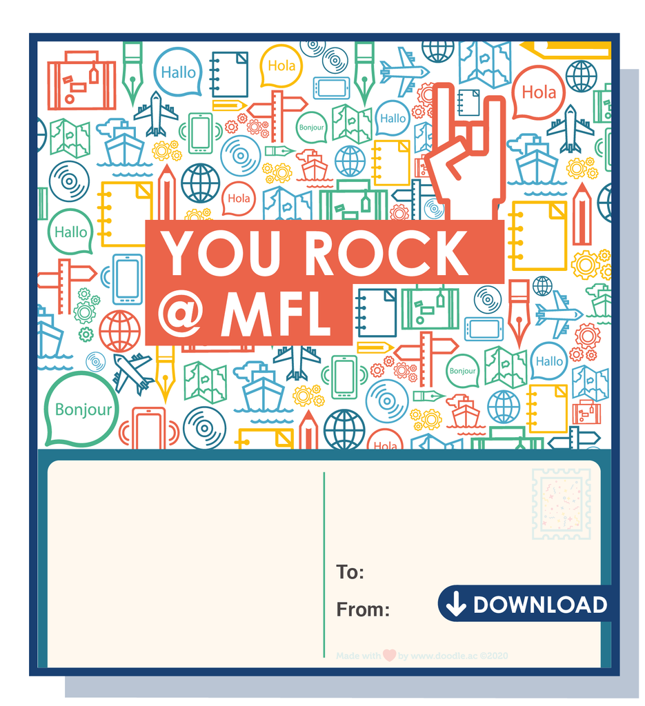 You rock @ MFL digital postcard - doodle education