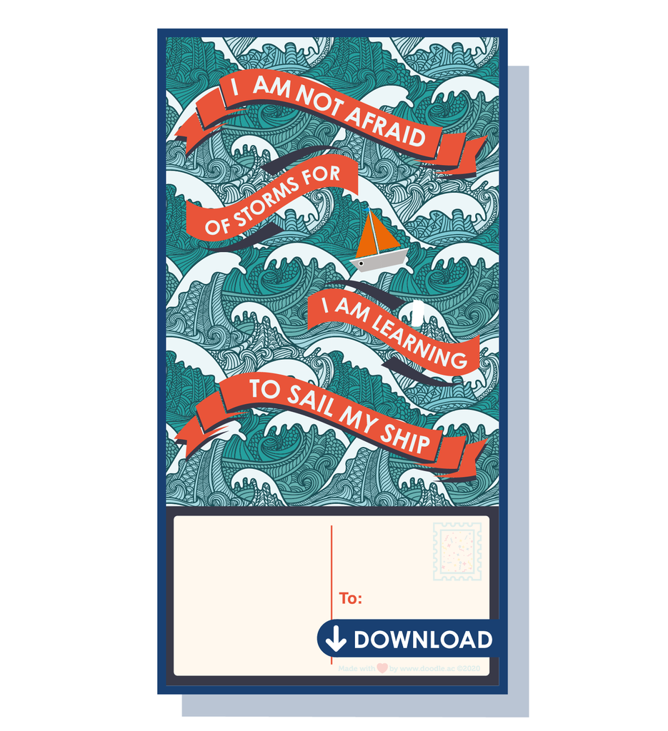 Set sail digital postcard - doodle education