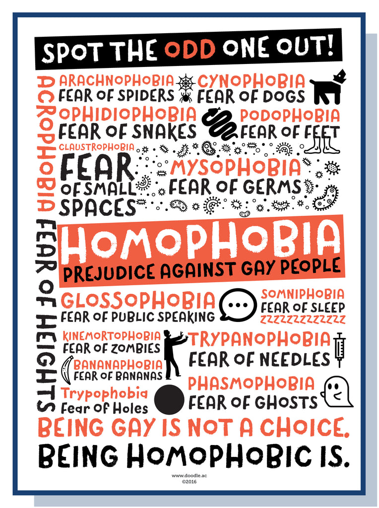 Homophobia Is Silly Poster Doodle Education 