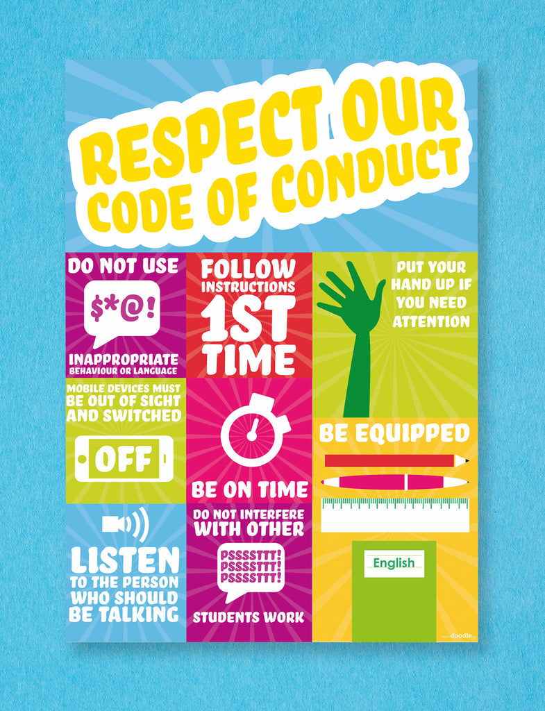 Respect our code of conduct - doodle education