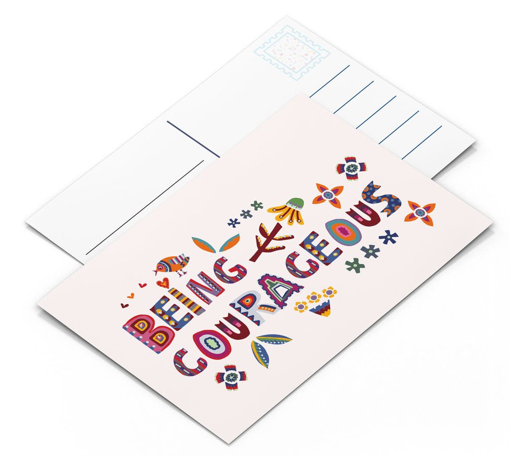 Being courageous postcard - doodle education