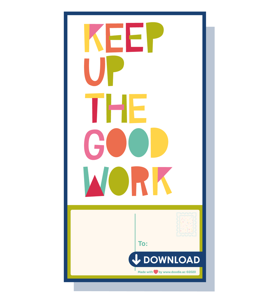 Good work! digital postcard - doodle education