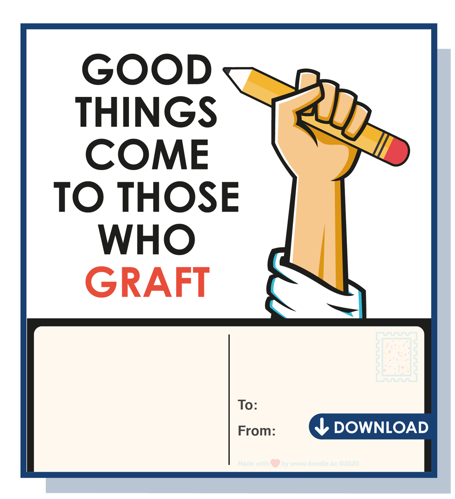 Keep grafting! digital postcard - doodle education