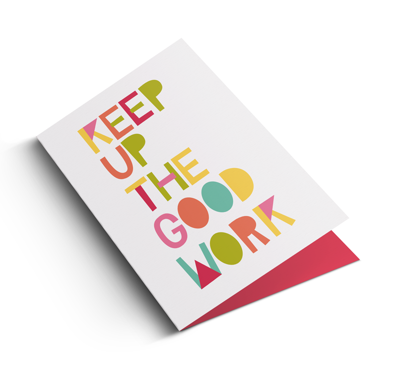 Keep up the good work greeting card - doodle education