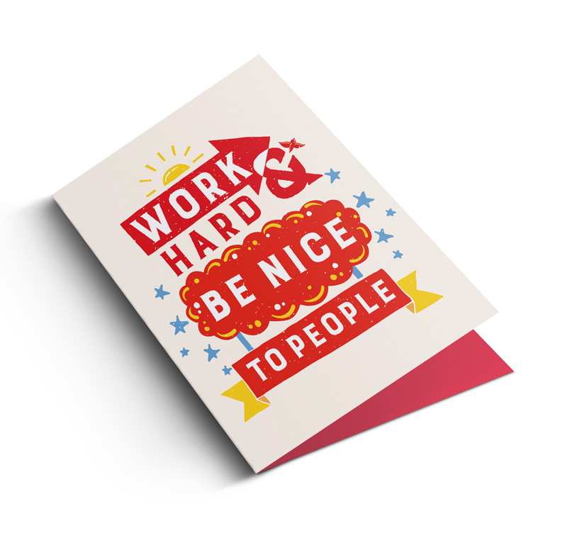 Be nice greeting card - doodle education