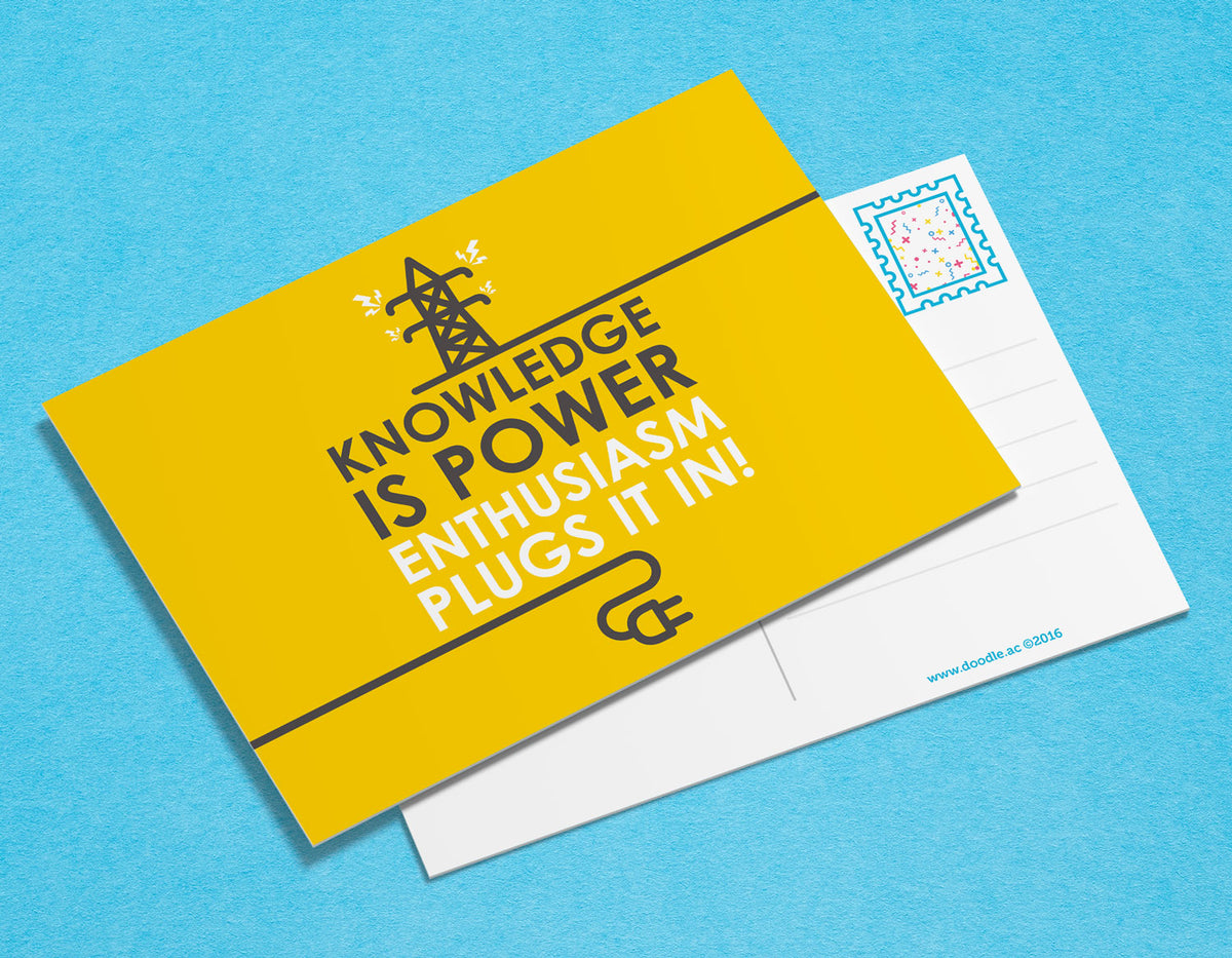 Knowledge is power postcards – doodle education