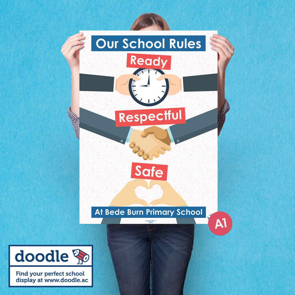 Ready, Respectful, Safe poster - doodle education