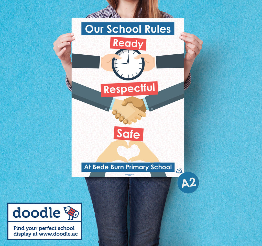 Ready, Respectful, Safe poster - doodle education