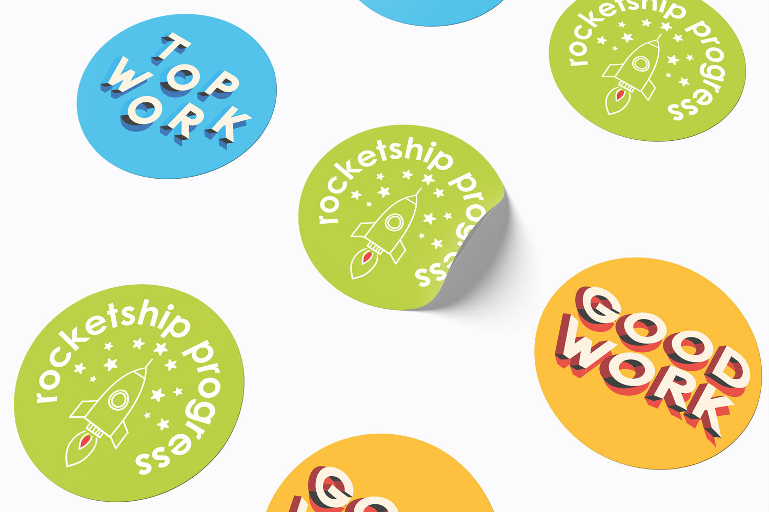 Rocketship Progress Stickers – doodle education