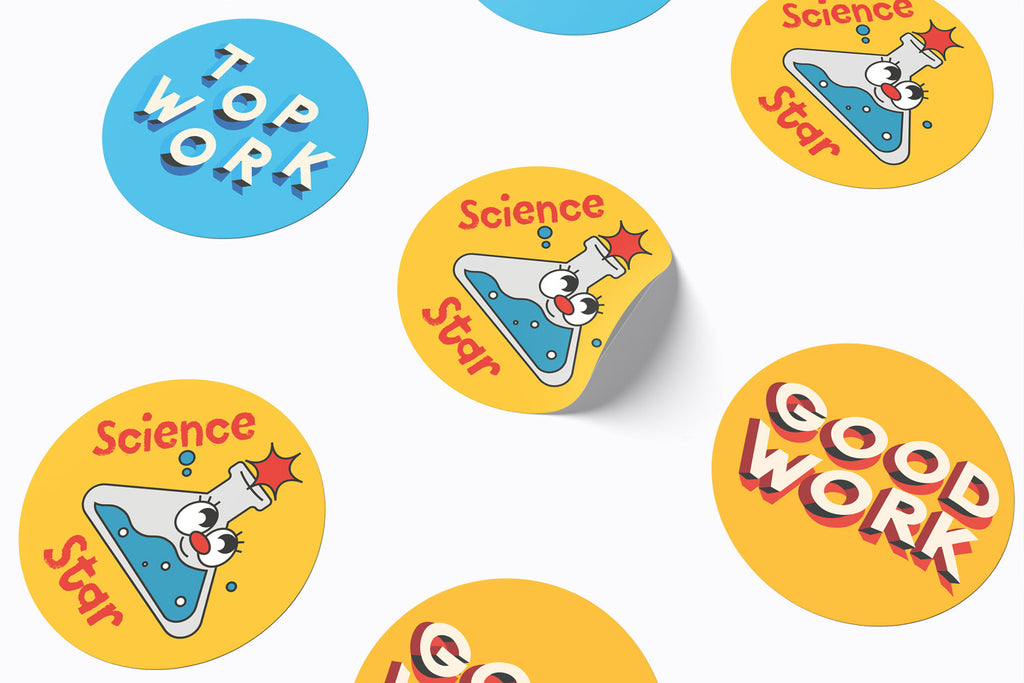 Science Star Sticker Round Science Star Stickers – doodle education
