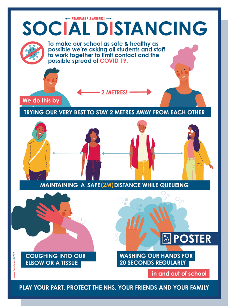 Social distancing - doodle education