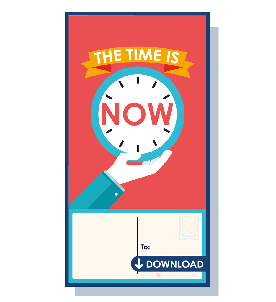 Time is now digital postcard - doodle education